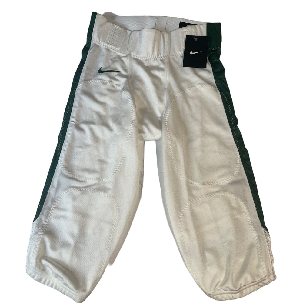 Nike Men’s Sz S White Green Panel Open Field Football Pants $70